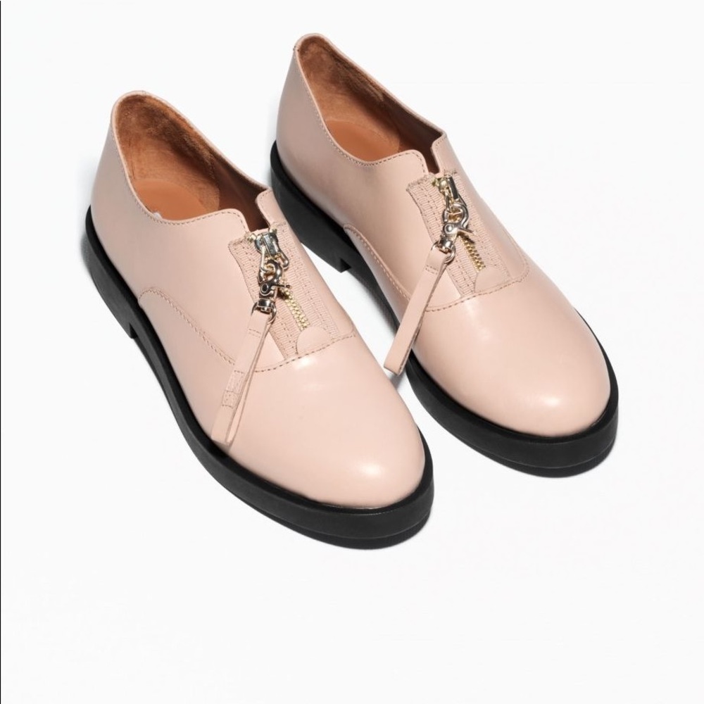 & Other Stories Zip-up Leather Flats